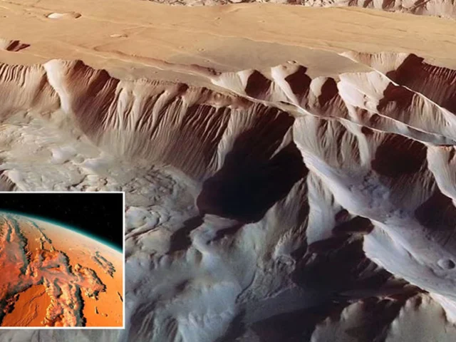 تصاویر خیره کننده از دره «مارینر» در مریخ که پنج برابر عمیق تر از گرند کنیون است